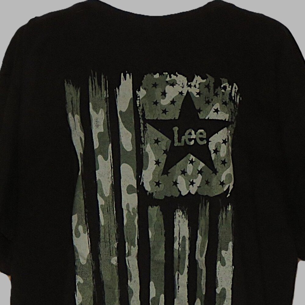 Lee Men's Regular Fit Patriotic Camo U.S. Flag T-Shirt Size XXL (C222)